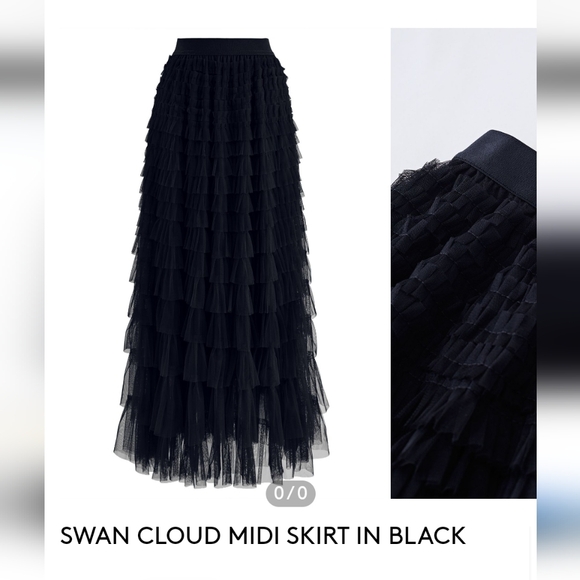 NWOT tiered tulle midi skirt - Picture 3 of 6
